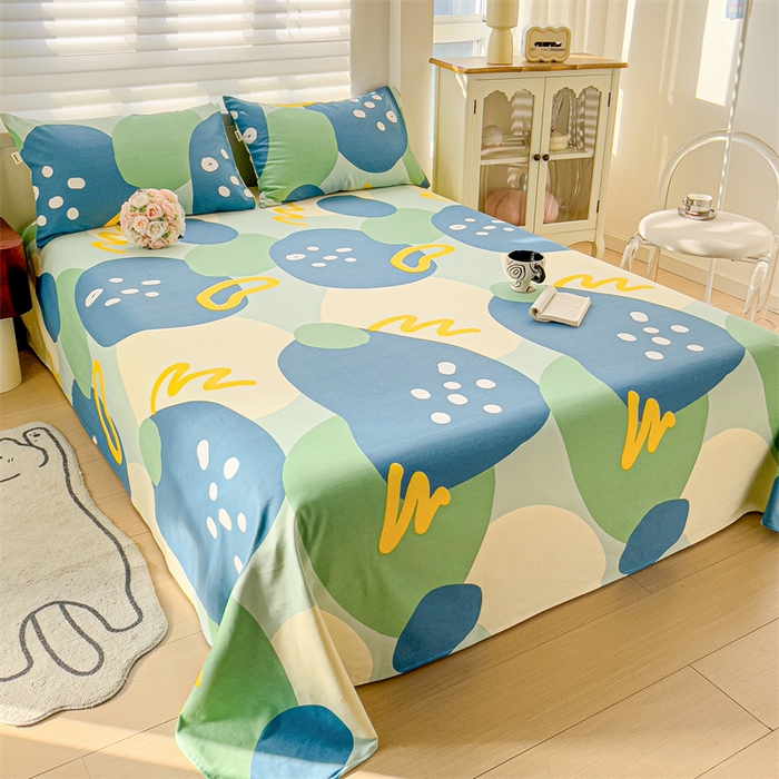 91家纺网 家纺一手货源 找家纺 名兮家居2025新款卡通简约时尚全棉老粗布床单 多肉