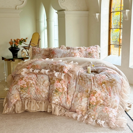 91家纺网 家纺一手货源 找家纺 （总）一比一家纺 2025新款棉代尔法式四件套