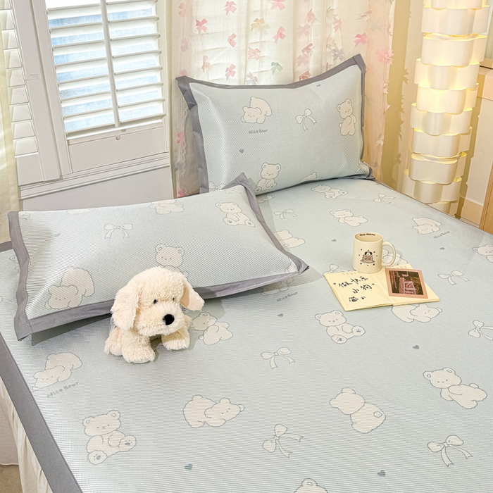 91家纺网 家纺一手货源 找家纺 川悦生活 2025新款数码印花冰藤席 痞小熊