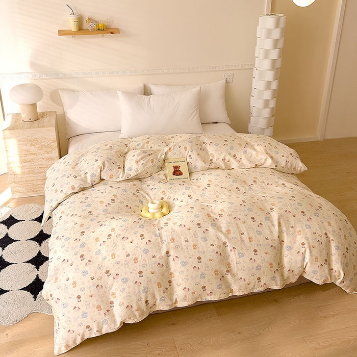 91家纺网 家纺一手货源 找家纺 DoDo 兜兜 2025新款全棉双层纱印花单被套（可定做尺寸） 彩色小狗