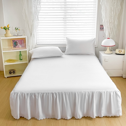 91家纺网 家纺一手货源 找家纺 （总）莎臣豹 2025水洗磨毛纯色单品床裙可配二三件套