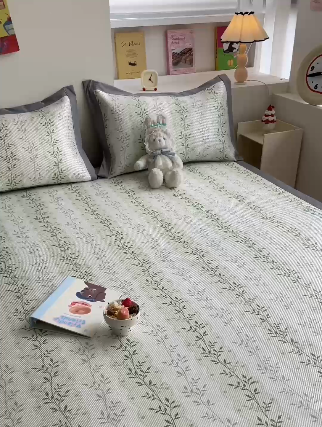 91家纺网 家纺一手货源 找家纺 川悦生活 2025新款数码印花冰藤席 青风小叶