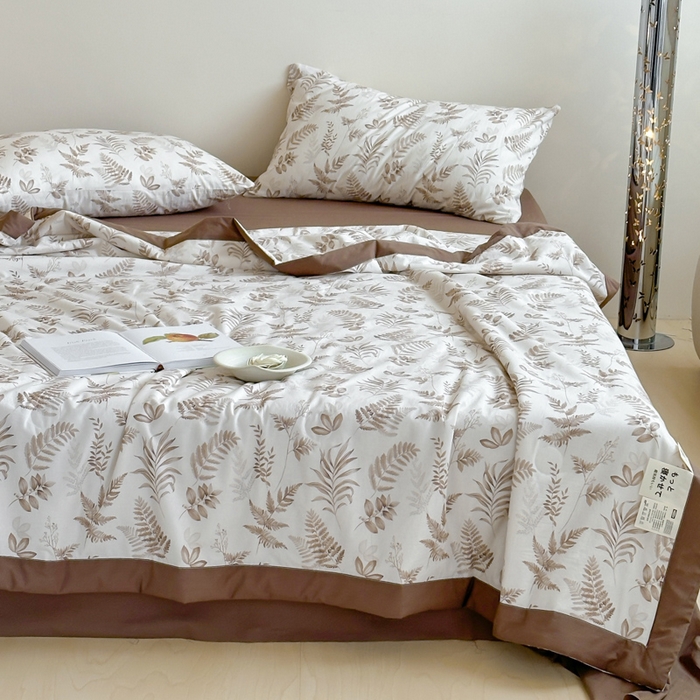 91家纺网 家纺一手货源 找家纺 大彩家居 2025新款全棉有氧水洗纱布夏被夏凉被 夏日风情