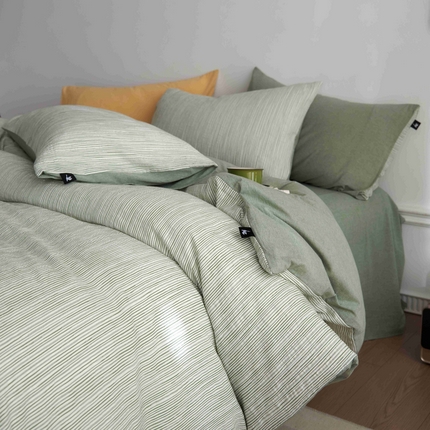 91家纺网 家纺一手货源 找家纺 （总）安莱生活 2025新款60s色织大提花秘境条纹四件套系列