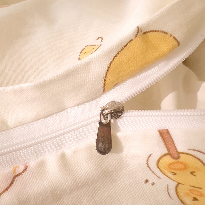 91家纺网 家纺一手货源 找家纺 DoDo 兜兜 2025新款全棉双层纱印花单枕套（可定做尺寸） 奇奇鸭