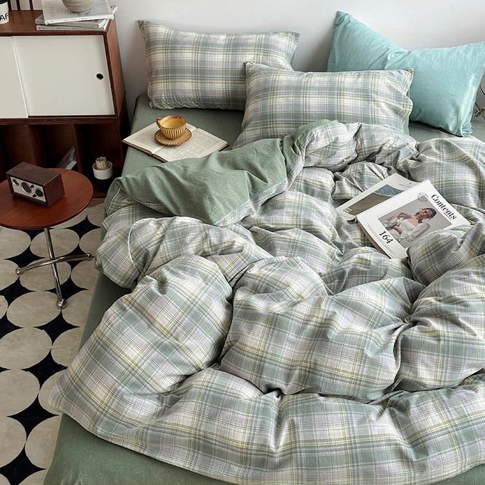 91家纺网 家纺一手货源 找家纺 水洗的故事2025新款A类AB版全棉色织水洗棉四件套 绿野仙踪