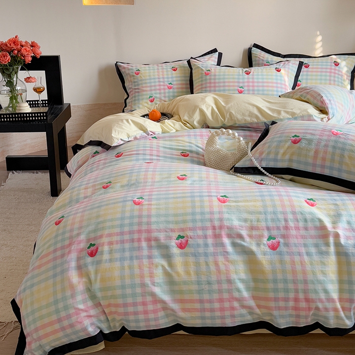 91家纺网 家纺一手货源 找家纺 （总）优悦生活馆2025新款全棉纯棉水洗棉刺绣四件套