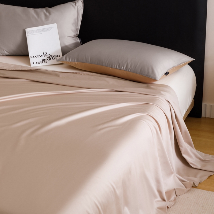 91家纺网 家纺一手货源 找家纺 寐绸家纺 2025新款纯棉60支长绒棉床单系列 长绒棉床单-木灰