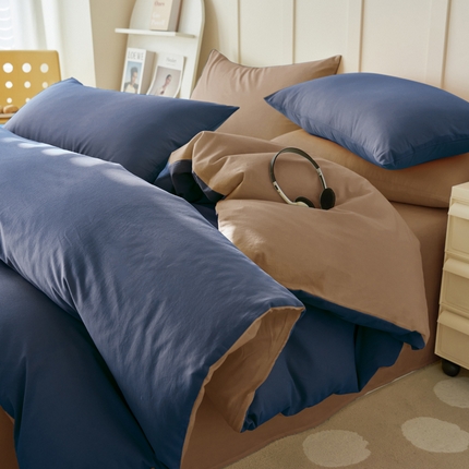 91家纺网 家纺一手货源 找家纺 （总）寐绸家纺 2025新款纯棉水洗棉双拼单被套（自然光）