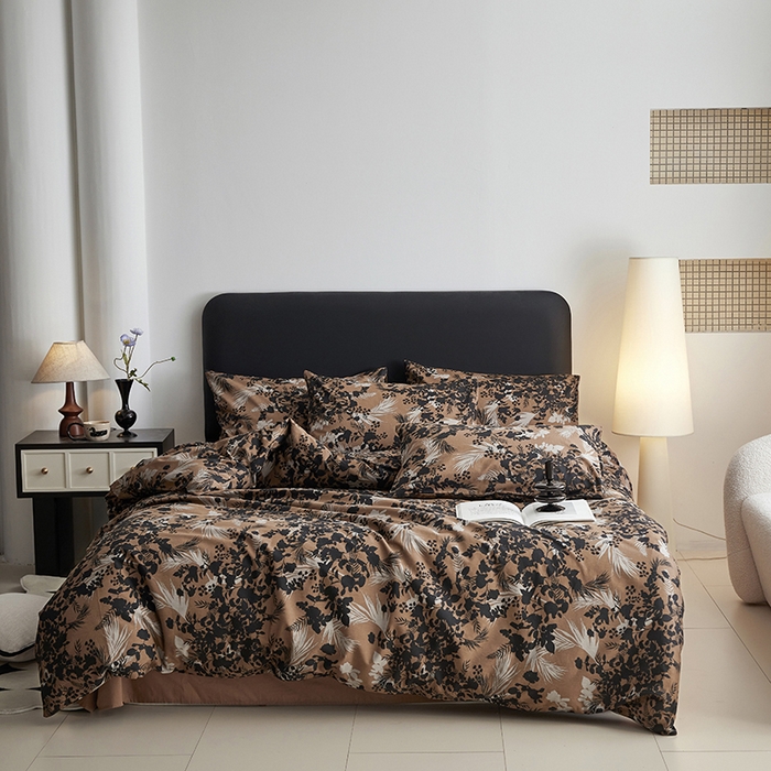 91家纺网 家纺一手货源 找家纺 水洗的故事 2025新款全棉磨毛印花四件套 墨轩