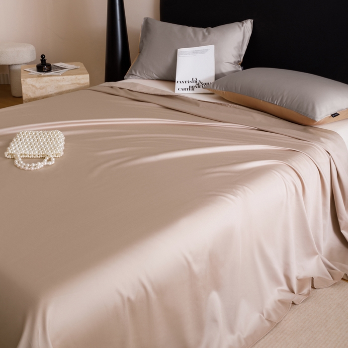 91家纺网 家纺一手货源 找家纺 寐绸家纺 2025新款纯棉60支长绒棉床单系列 长绒棉床单-木灰