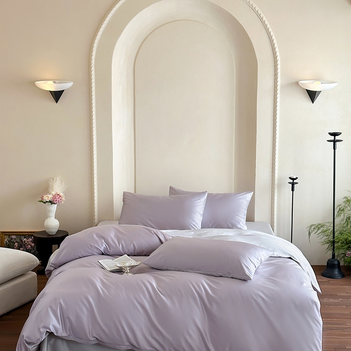 91家纺网 家纺一手货源 找家纺 赫帛 2025新款60支超细旦天丝棉四件套-雅奢 雅奢-柔紫色