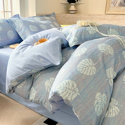 91家纺网 家纺一手货源 找家纺 （总）梧桐树 2025新款100%全棉13372加厚印花四件套