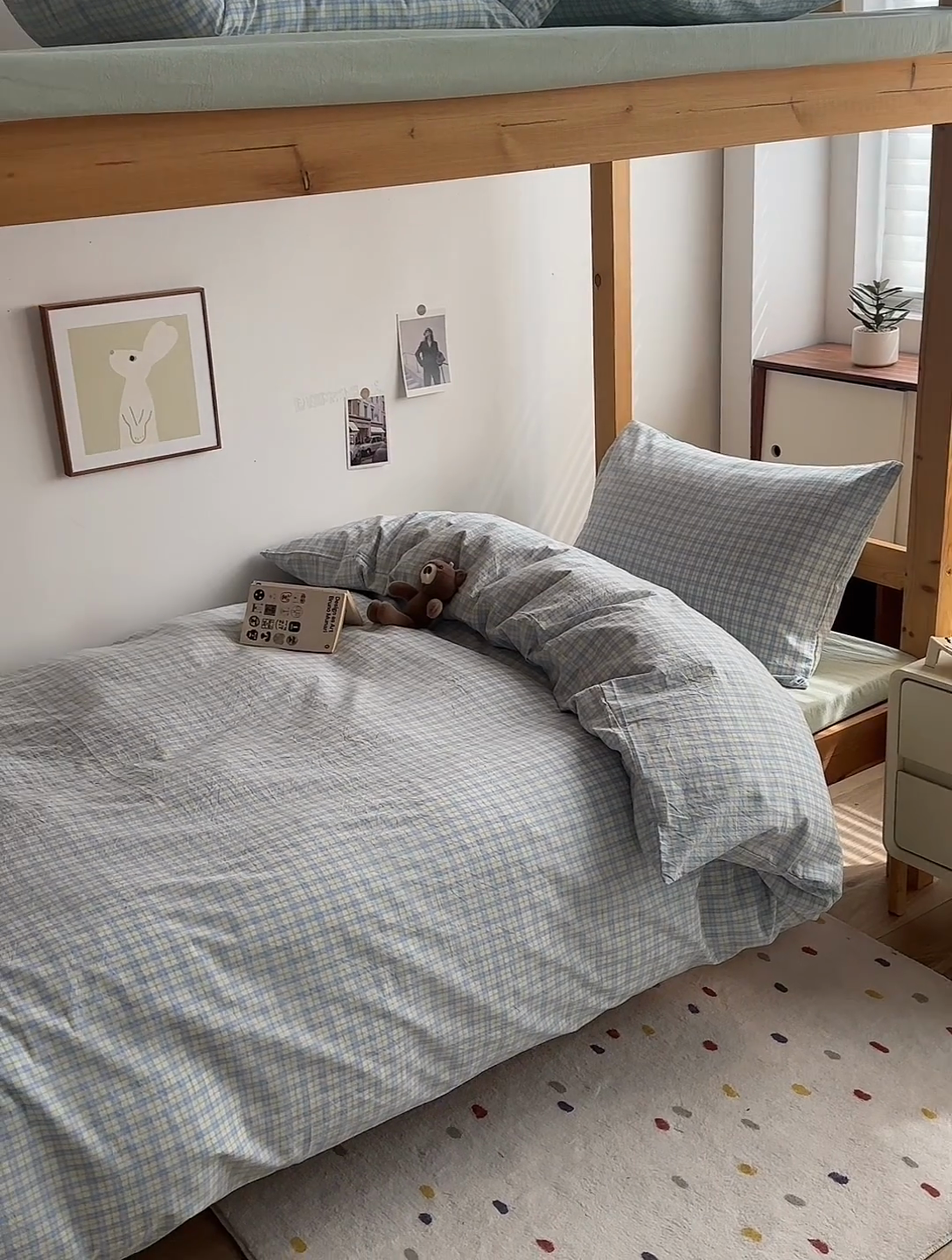 91家纺网 家纺一手货源 找家纺 水洗的故事 2025新款A类色织水洗棉学生三件套 青果-