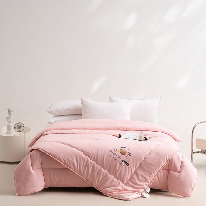 91家纺网 家纺一手货源 找家纺 易睡2025年新款大豆被春秋被冬被被子被芯 粉色
