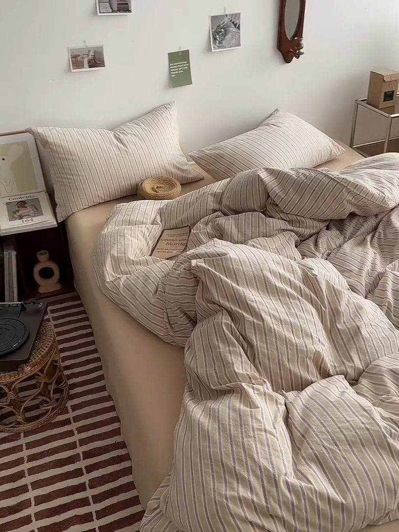 91家纺网 家纺一手货源 找家纺 水洗的故事 2025新款无印良品水洗棉四件套 湘叶米