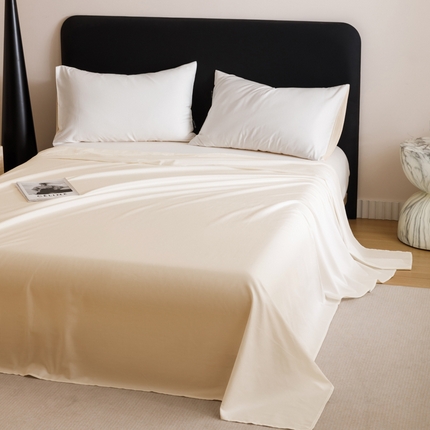 寐绸家纺 2025新款纯棉60支长绒棉床单系列 长绒棉床单-浅米黄