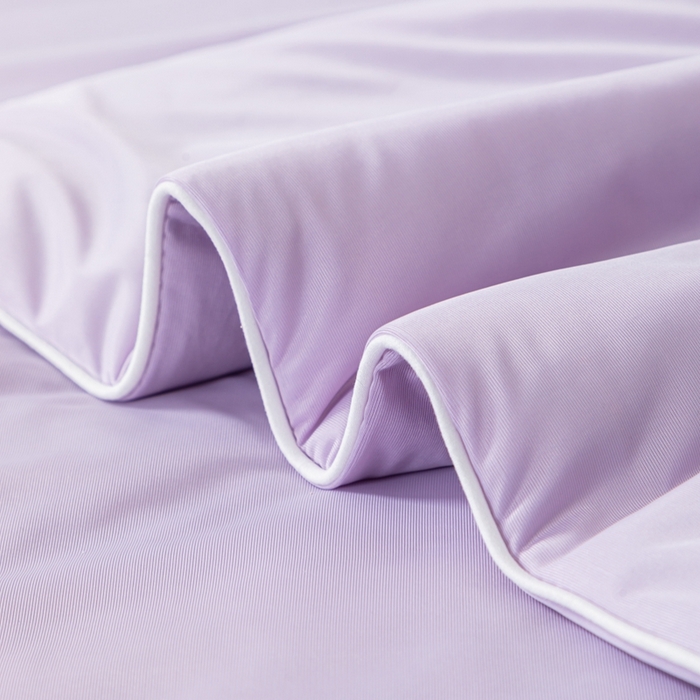 91家纺网 家纺一手货源 找家纺 鑫贝阳 2025春夏新款纯色双拼A类凉感丝夏凉被 梦幻紫