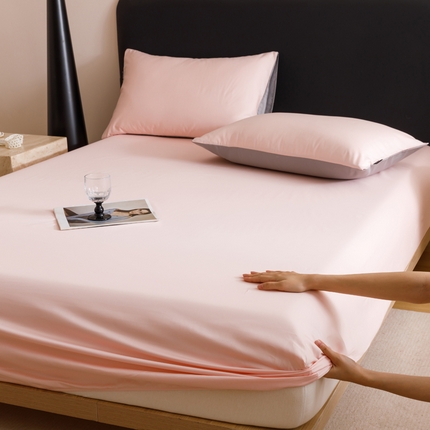 寐绸家纺 2025新款纯棉60支长绒棉床笠系列 长绒棉床笠-浅粉