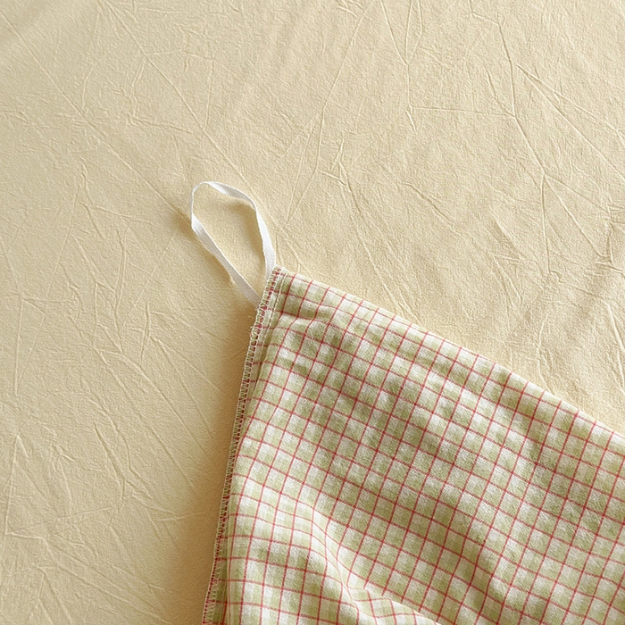 91家纺网 家纺一手货源 找家纺 水洗的故事 2025新款A类色织水洗棉学生三件套 西西里奶黄-