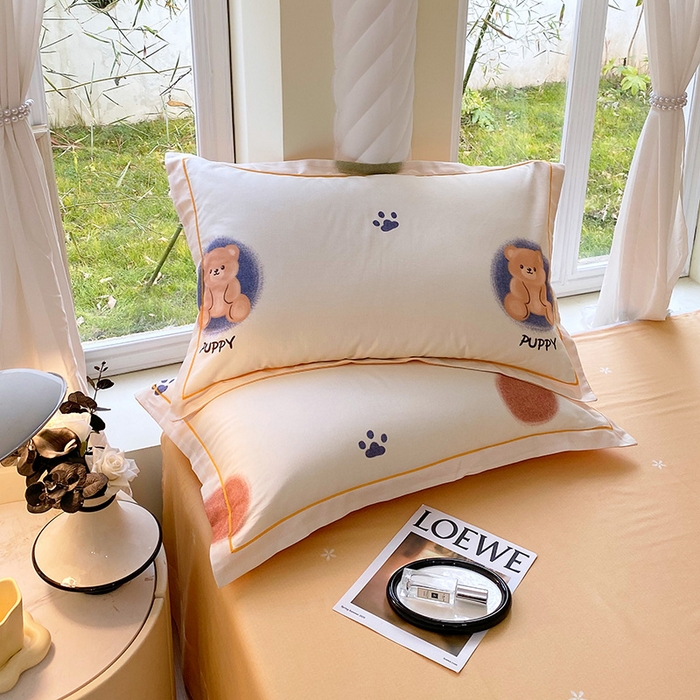 91家纺网 家纺一手货源 找家纺 梧桐树 2025新款100%全棉13372加厚印花四件套 A23萌宠派对