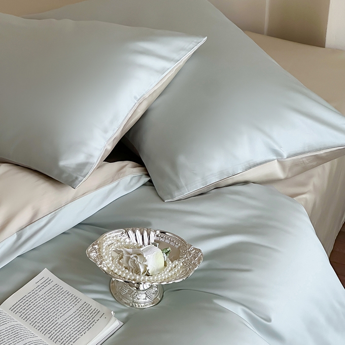 91家纺网 家纺一手货源 找家纺 赫帛 2025新款60支超细旦天丝棉四件套-雅奢 雅奢-天青色