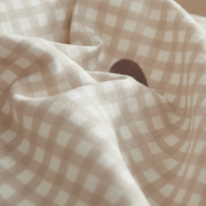 91家纺网 家纺一手货源 找家纺 怡家居 2025新款全棉双层纱可爱卡通毛巾绣四件套 欢乐狗