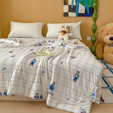 品乐家纺 2025新款A类针织棉大豆被夏被夏凉被空调被学生被子 绅士熊