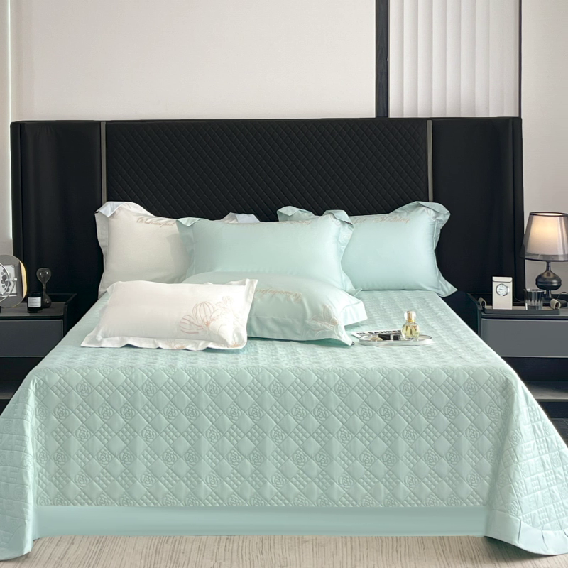 91家纺网 家纺一手货源 找家纺 （总）2025新款A类100支长绒棉夹棉床盖三件套全棉纯棉加厚绗绣床单四季款床上用品