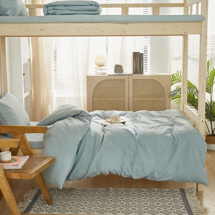 91家纺网 家纺一手货源 找家纺 （总）水洗的故事 2025新款开学季色织水洗棉学生宿舍三件套