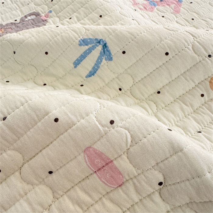 91家纺网 家纺一手货源 找家纺 美优兰 2025新款双面全棉水洗床盖小飞象