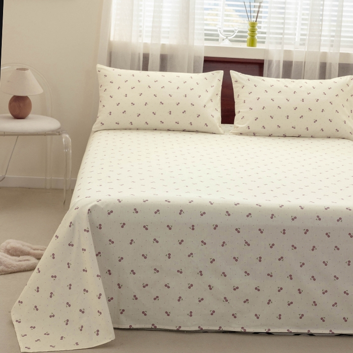 91家纺网 家纺一手货源 找家纺 绫韵 2025春夏新款ins清新卡通碎花全棉13372精梳纯棉单床单系列 迎夏