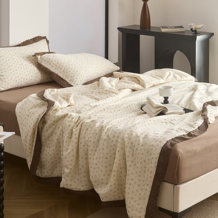 大彩家居 2025新款全棉有氧皱皱双层纱被芯 贝罗丝