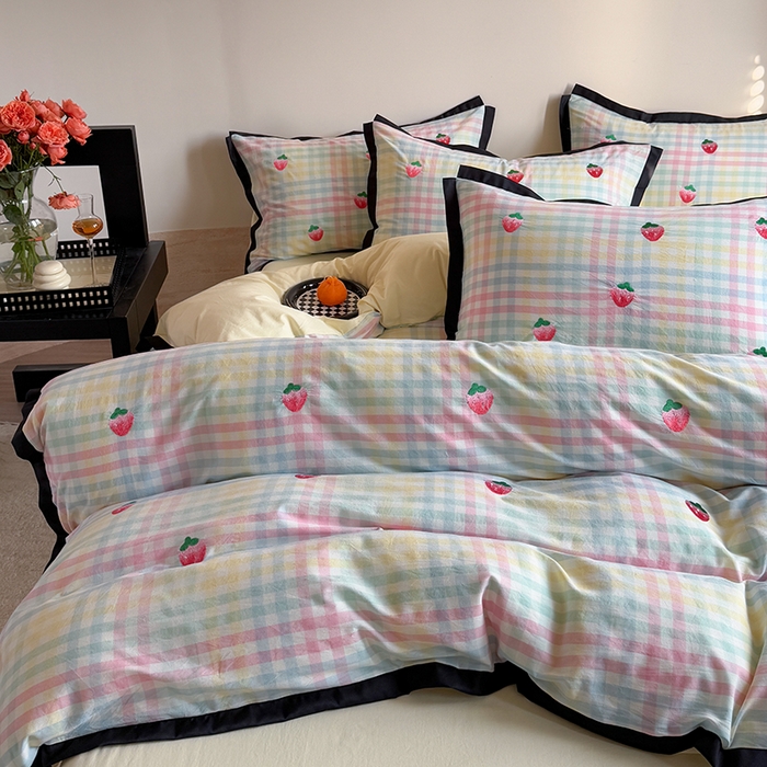 91家纺网 家纺一手货源 找家纺 （总）优悦生活馆2025新款全棉纯棉水洗棉刺绣四件套