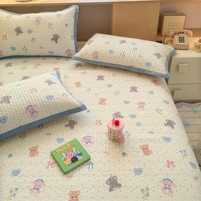 91家纺网 家纺一手货源 找家纺 美优兰 2025新款双面全棉水洗床盖小飞象