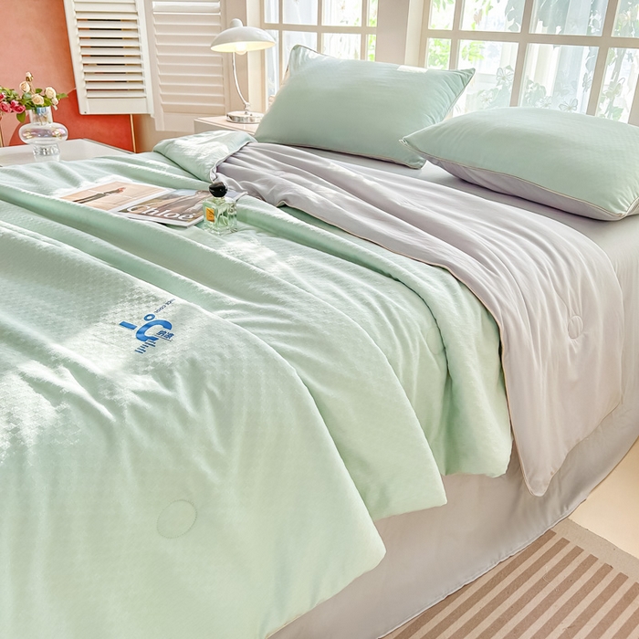 91家纺网 家纺一手货源 找家纺 （总）芙绣 芙绣 2025新款七彩华夫格提花夏被四件套夏凉被空调被