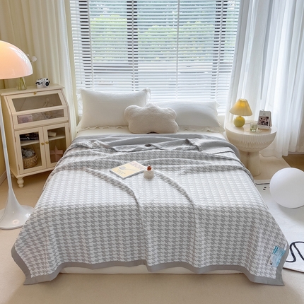 柏薇 2025新款A类针织棉提花夏被空调被薄被子多功能盖毯 涵雁