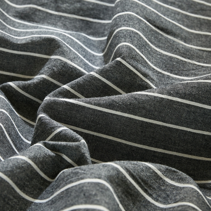 91家纺网 家纺一手货源 找家纺 水洗的故事 2025新款开学季色织水洗棉学生宿舍三件套 灰细条