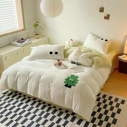 91家纺网 家纺一手货源 找家纺 （总）宜家坊 2025新款卡通水洗棉毛巾绣四件套