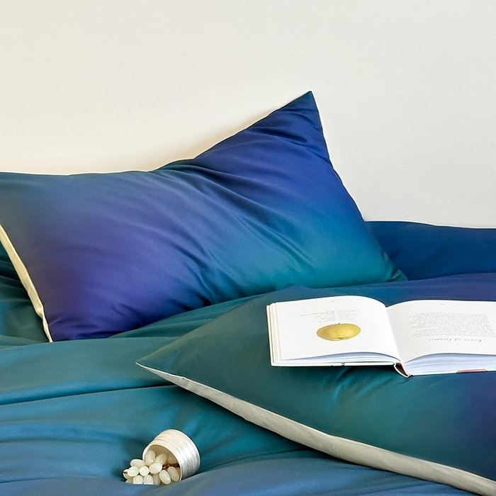 91家纺网 家纺一手货源 找家纺 （总）赫帛 2025新款50支长绒棉四件套-只此青绿