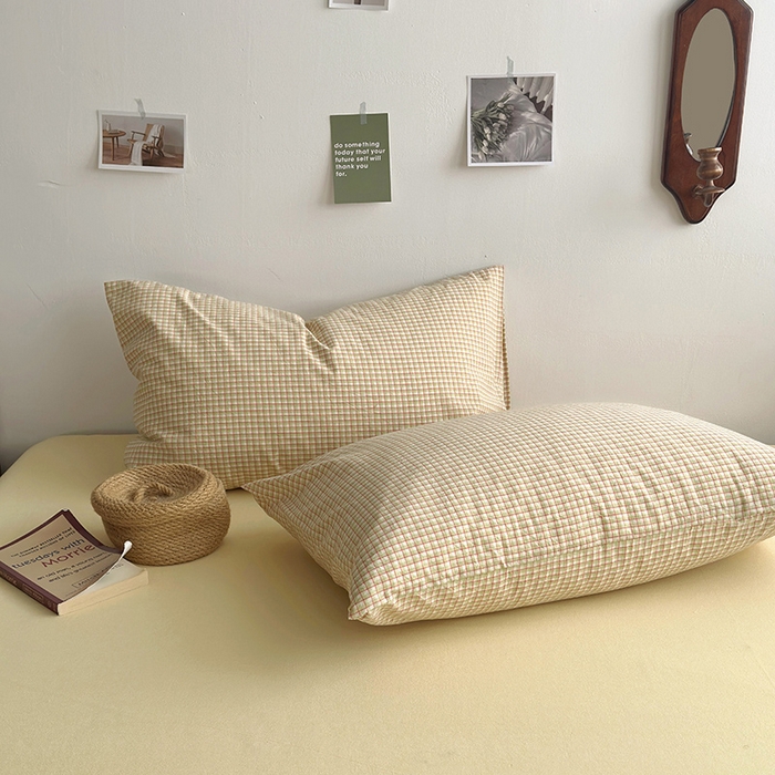 91家纺网 家纺一手货源 找家纺 水洗的故事 2025新款无印良品水洗棉四件套 西西里奶黄