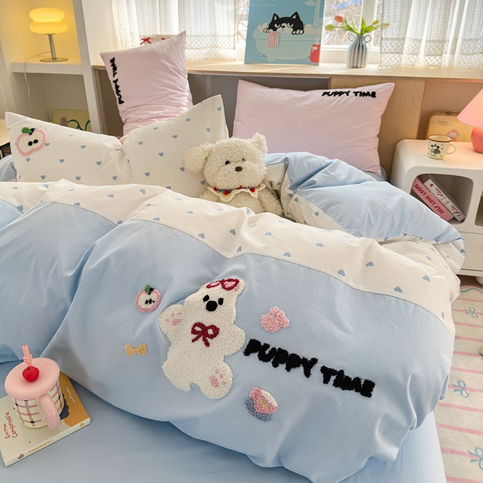 91家纺网 家纺一手货源 找家纺 （总）娜娜 2025新款全棉立体毛巾绣四件套