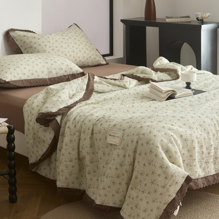 91家纺网 家纺一手货源 找家纺 （总）大彩家居 2025新款全棉皱皱纱双层纱夏被空调被夏凉被被子被芯