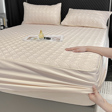 91家纺网 家纺一手货源 找家纺 （总）2025A类母婴级长绒棉夹棉床笠三件套纯棉全棉加厚席梦思床罩床套四季款保护罩