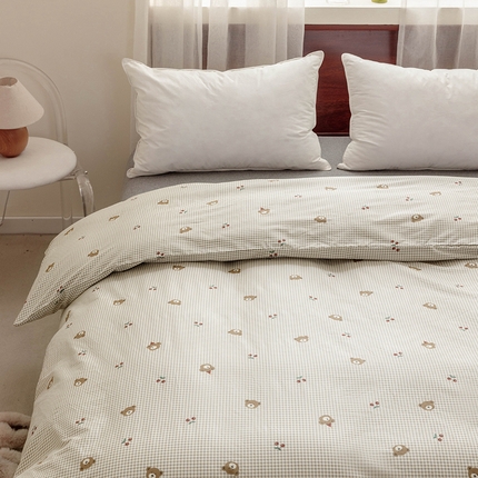 91家纺网 家纺一手货源 找家纺 （总）绫韵2025春夏新款ins清新卡通碎花全棉13372精梳纯棉单被套系列