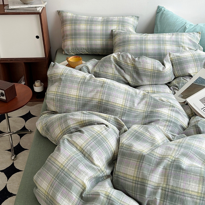 91家纺网 家纺一手货源 找家纺 水洗的故事2025新款A类AB版全棉色织水洗棉四件套 绿野仙踪