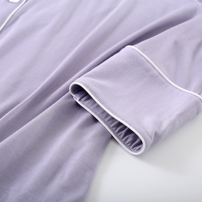 91家纺网 家纺一手货源 找家纺 （总）洛兰沙家居馆【只代发】【只代发】 2025新款家居服简约2022年春秋夏季可外穿薄款莫代尔棉开衫长袖睡衣套装女