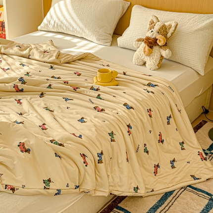 品乐家纺 2025新款A类针织棉大豆被夏被夏凉被空调被学生被子 圣诞狗狗