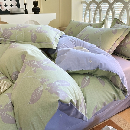 91家纺网 家纺一手货源 找家纺 （总）梧桐树 2025新款100%全棉13372加厚印花四件套