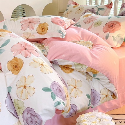 91家纺网 家纺一手货源 找家纺 （总）梧桐树 2025新款100%全棉13372加厚印花四件套